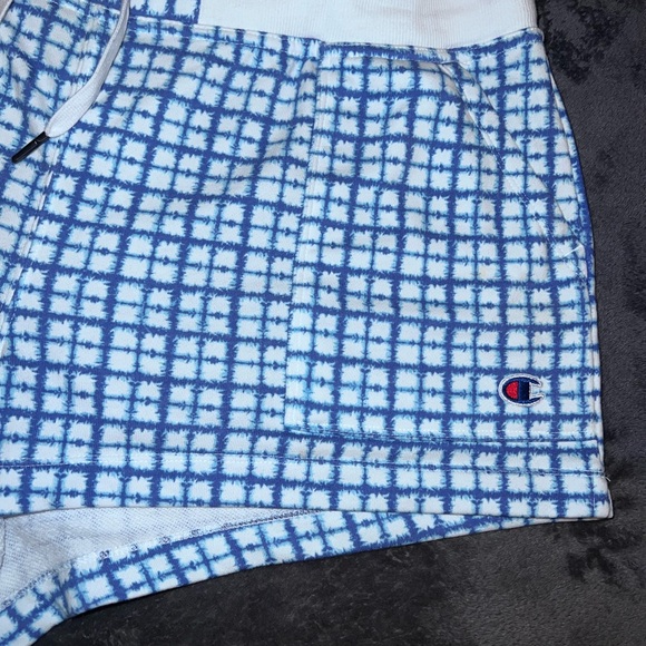 Champion Women's Blue White Geo Print Elastic Waist Shorts Size XL - Picture 3 of 5